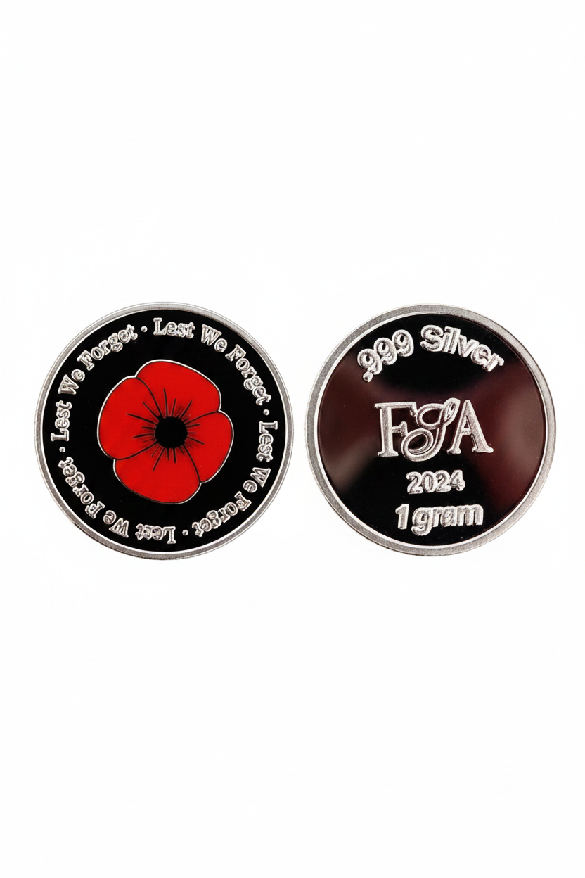 Pure Silver Red Poppy