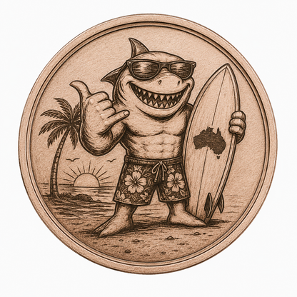 1 OZ Copper Great White Design