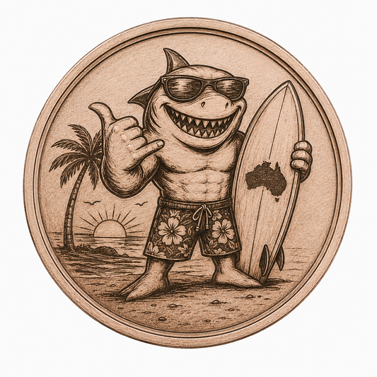 1 OZ Copper Great White Design