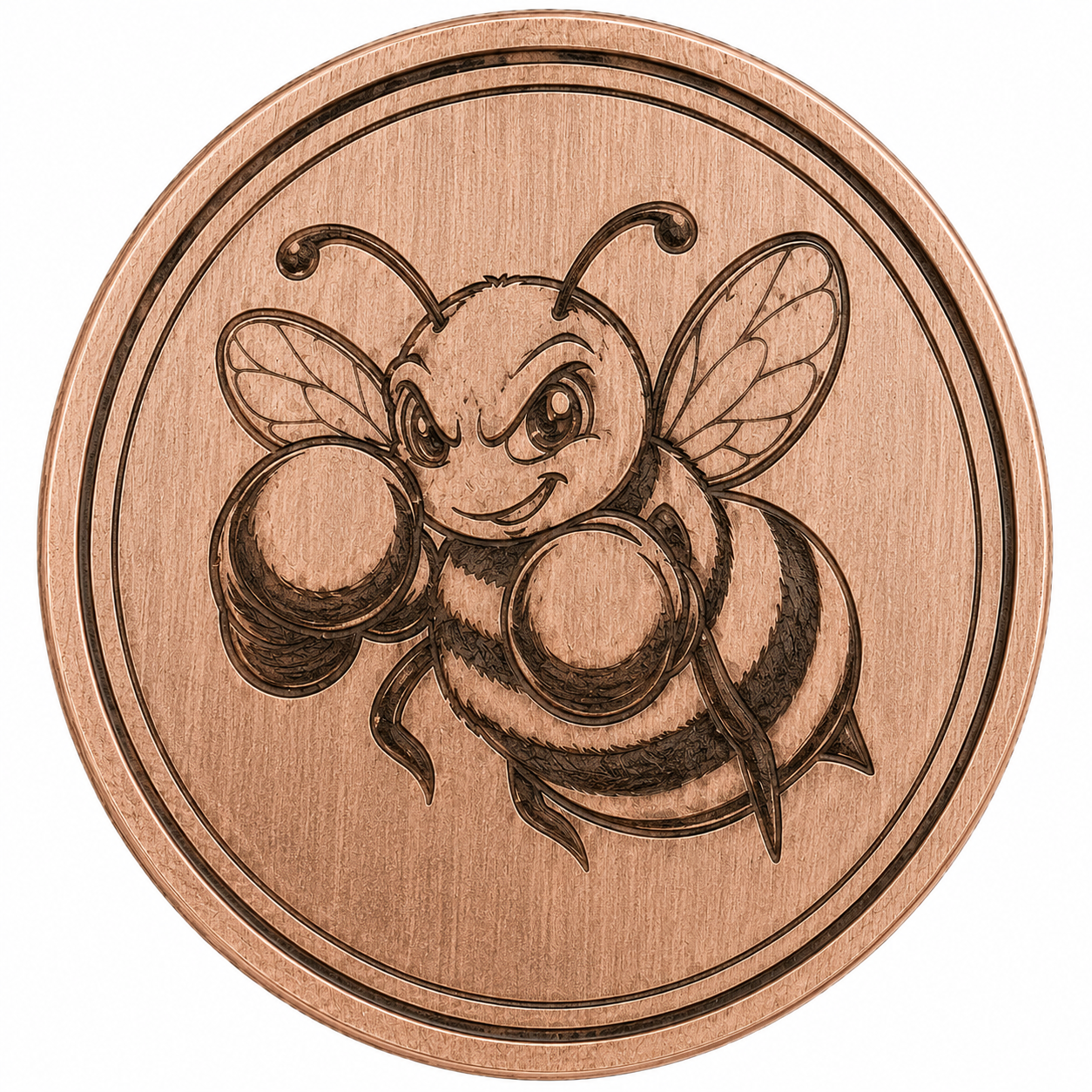 1 OZ Copper Boxing Bumblebee
