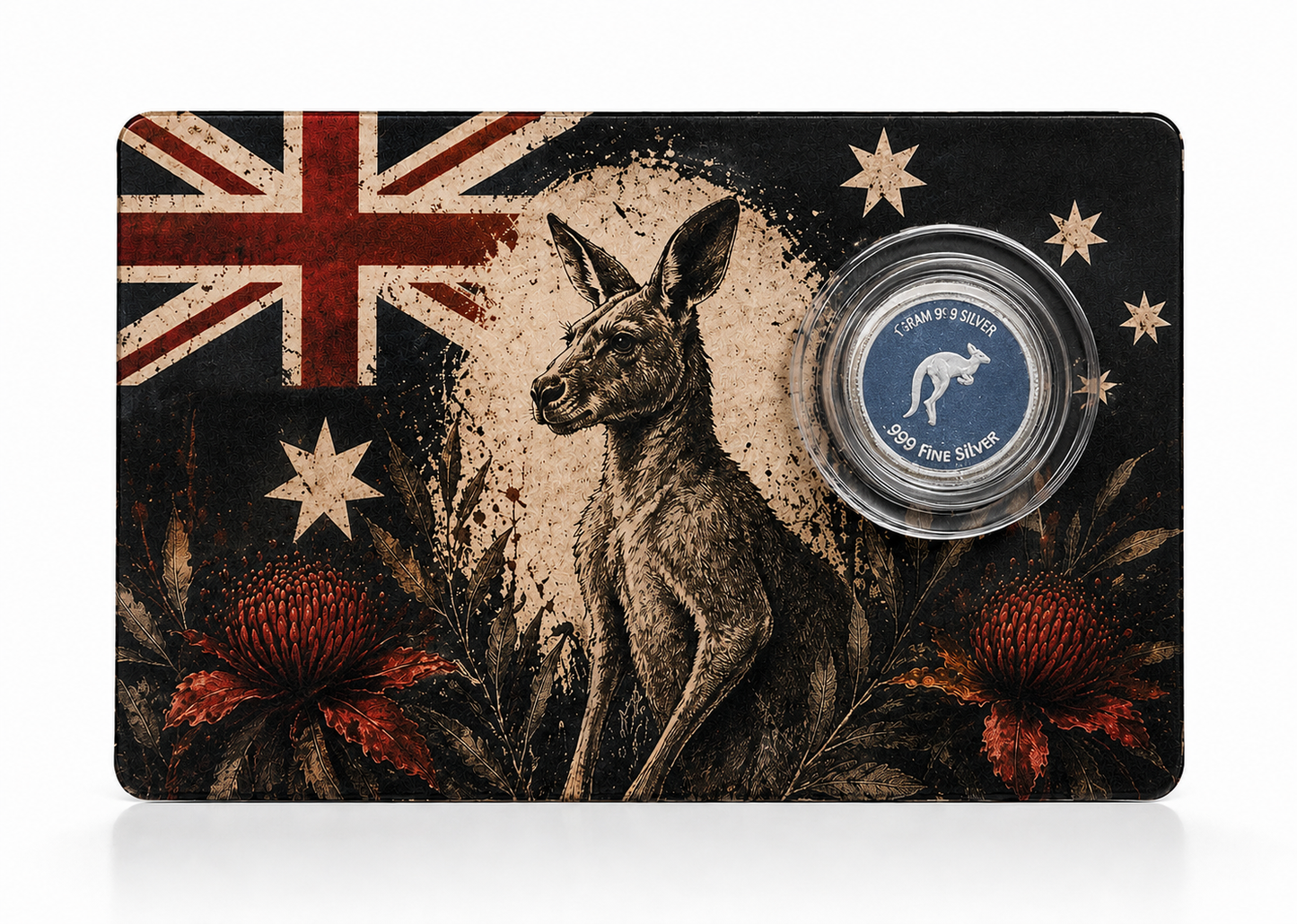 1 Gram Pure Silver Assay Card - Kangaroo